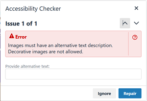 Using the Accessibility Checker