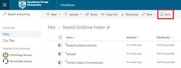 sync shared folders in onedrive for business