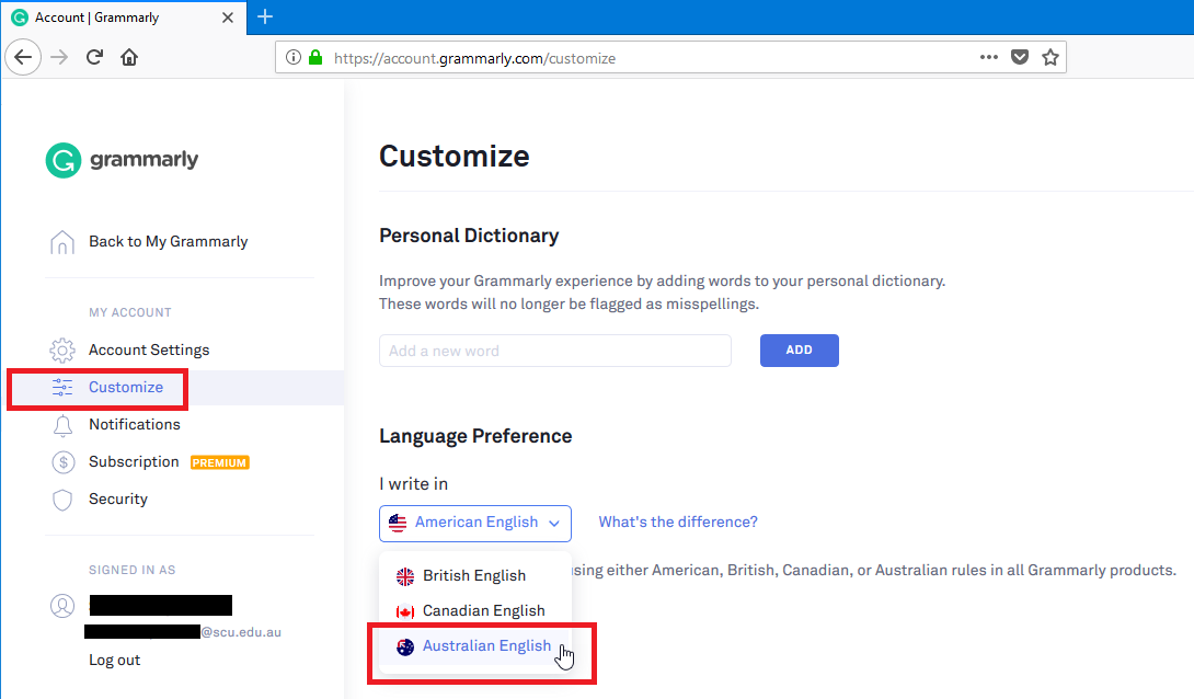 how to change word settings to british english