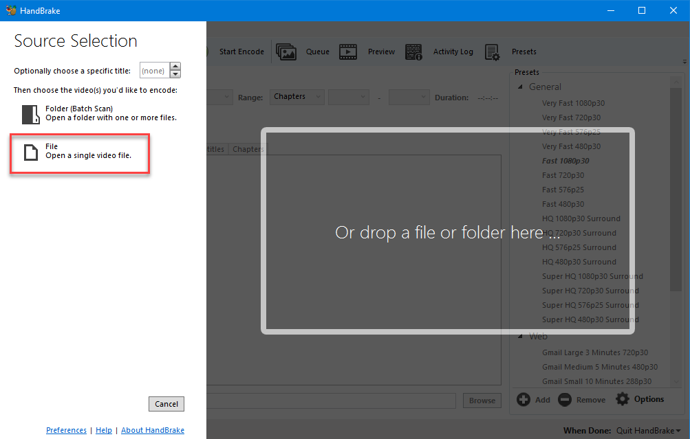 handbrake windows 10 best file compression